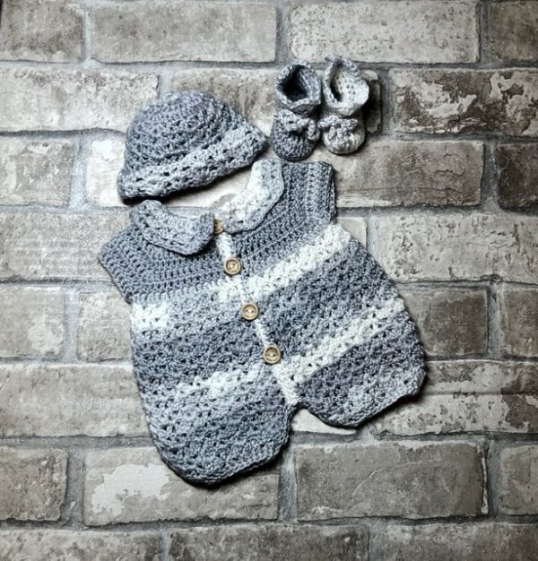 Crochet Baby Jumpsuit Set - Image 2
